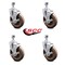 Service Caster 5 Inch High Temp Glass Filled Nylon 12mm Threaded Stem Caster Set with Brake SCC-TS20S514-GFNSHT-TLB-M1215-4 - alternate 1